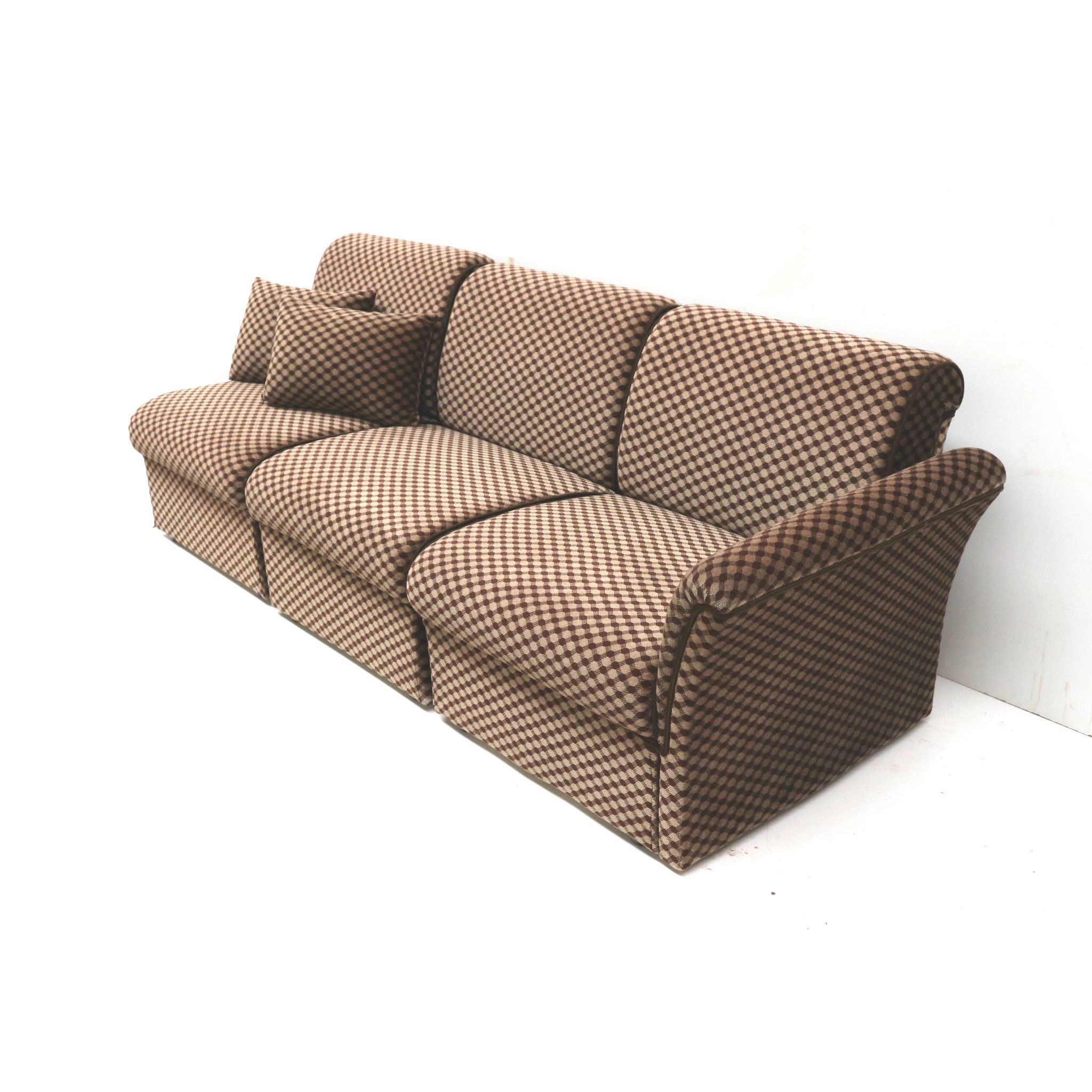 Vintage 3-seater sofa chaise longue made in the 1970s