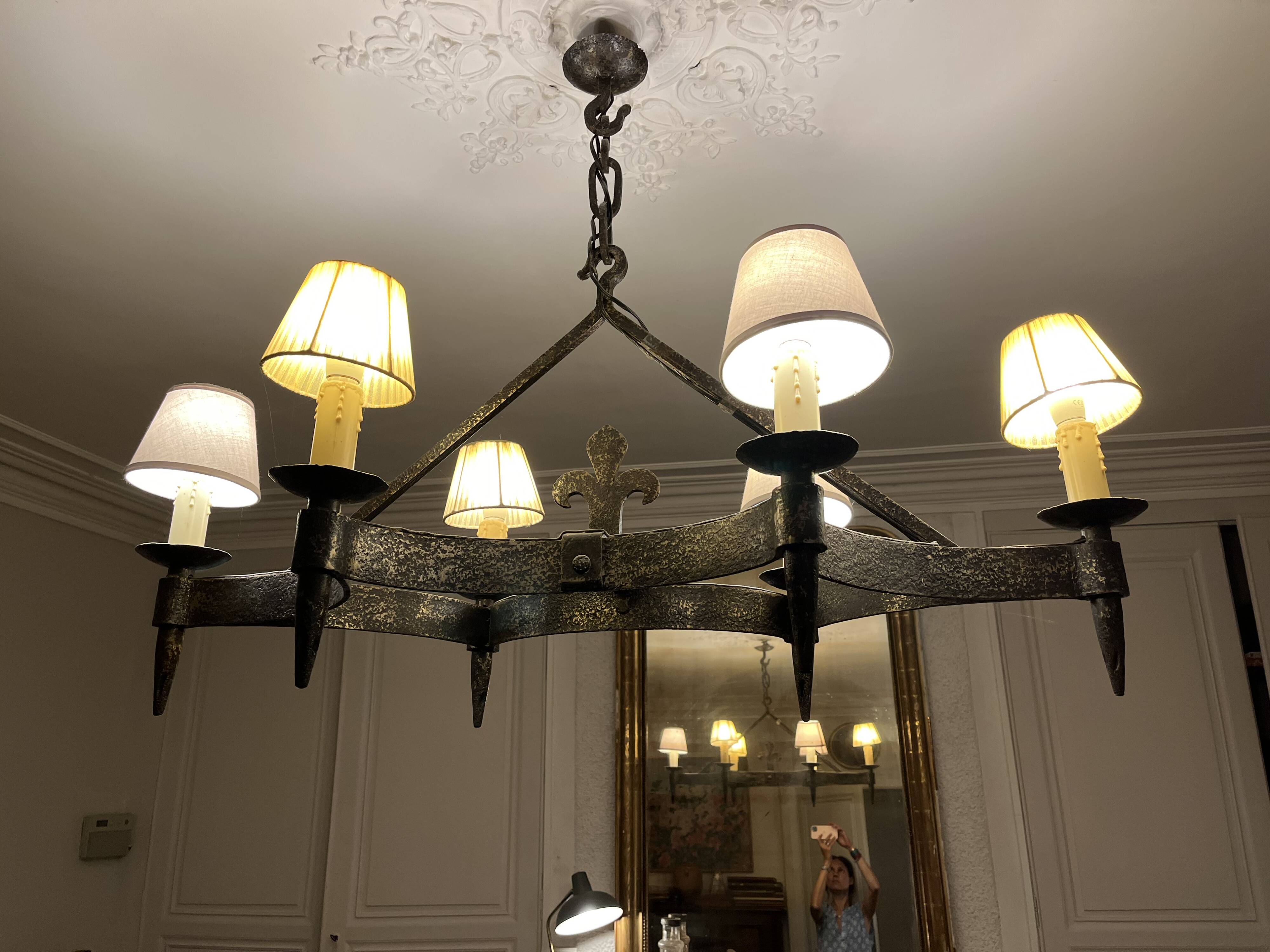 Brutalist style chandelier