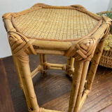 Low rattan stool