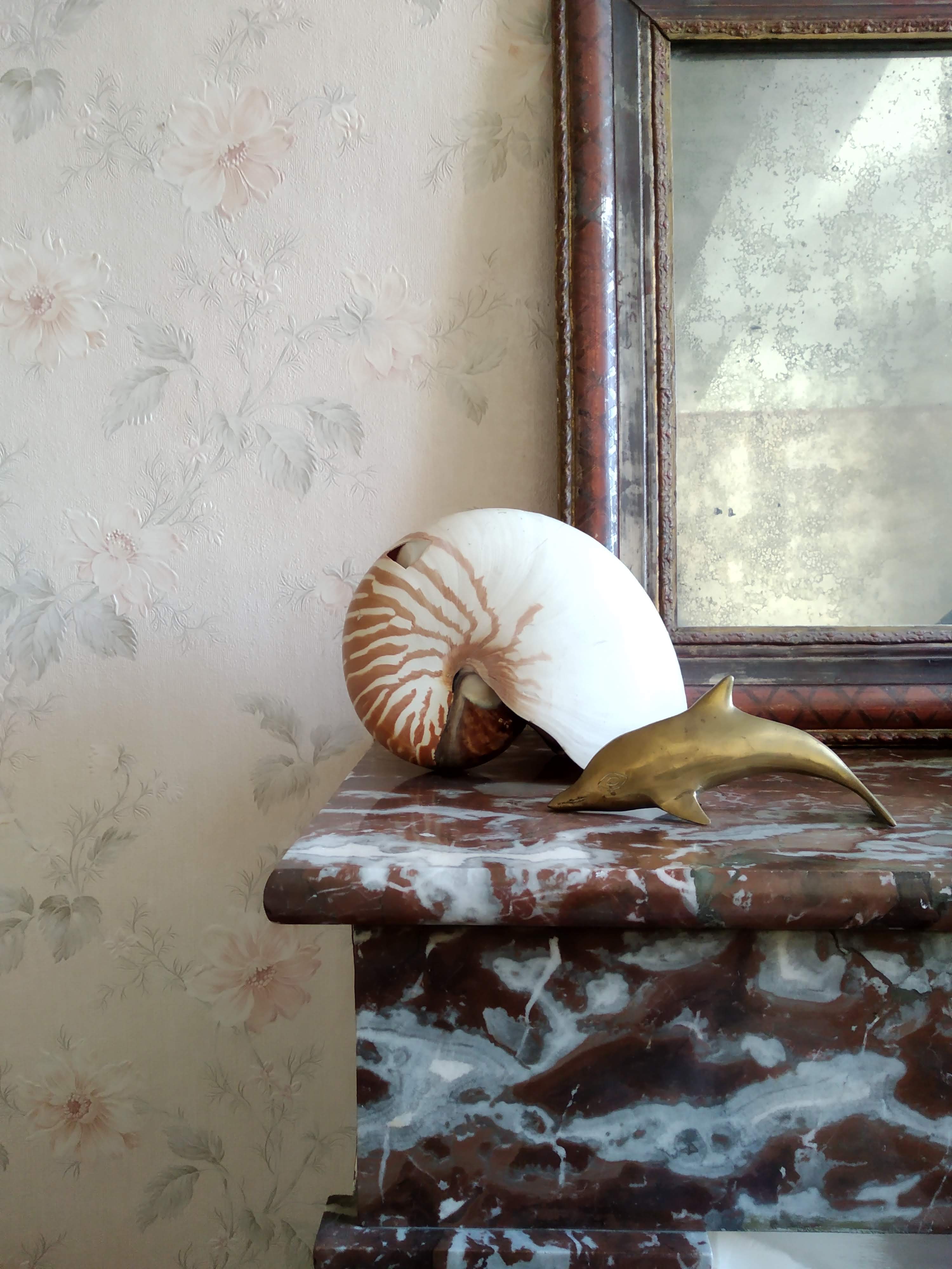 Patinated brass dolphin