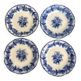 4 assiettes à dessert anciennes Boch Frères Keramis