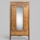 Art Deco bonnetière wardrobe from Paris in raw and solid oak.