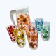 Flowered glass lemonade set, carafe and 6 matching glasses