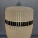 Vintage pendant lamp in glaze, with raised black decoration, 1980s.