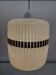 Vintage pendant lamp in glaze, with raised black decoration, 1980s.