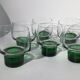 7 water glasses or wine hollow foot green glass diameter 8cm