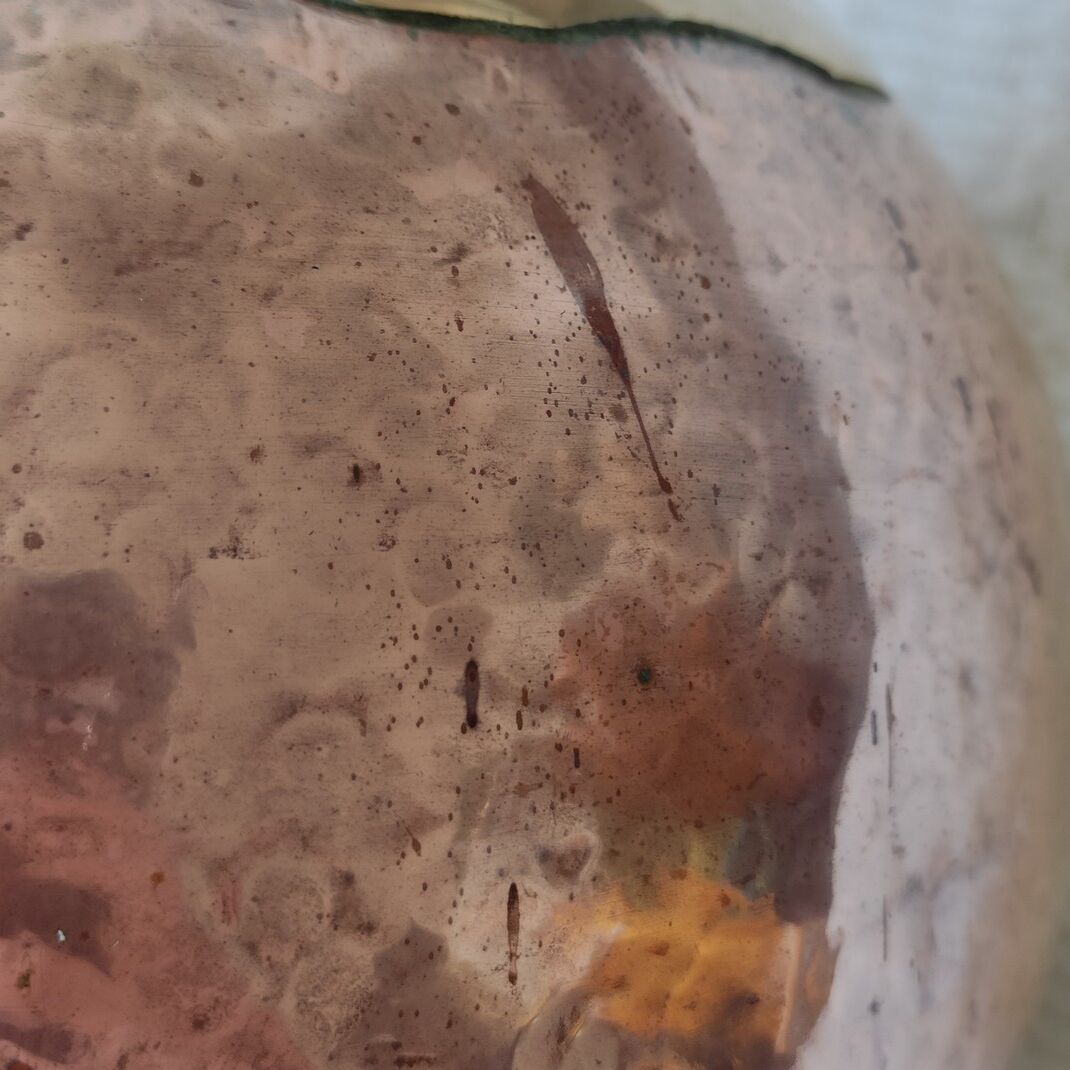 Copper and brass pitcher