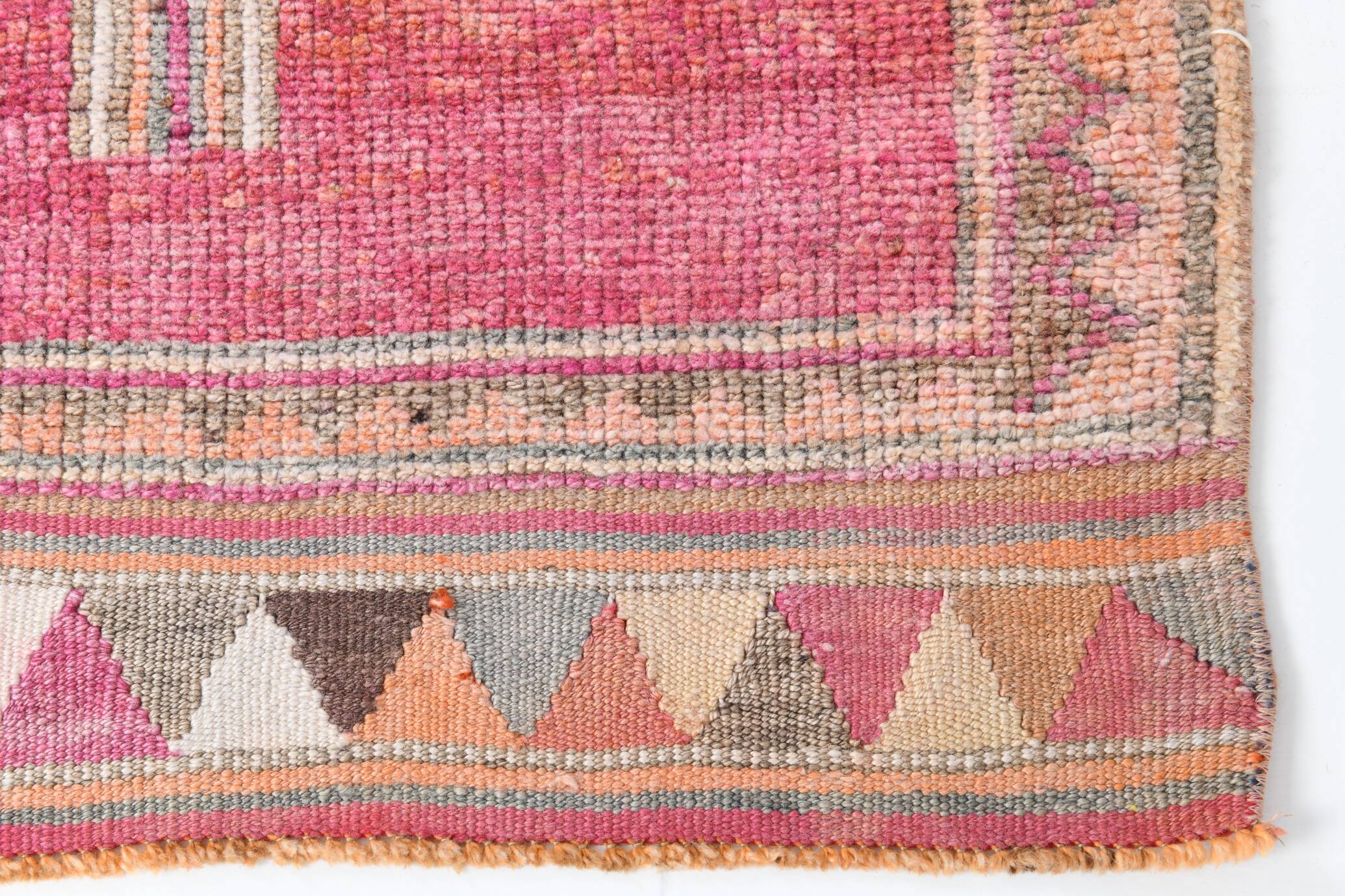 Super Soft Pink Turkish Vintage Runner Rug, 95x337Cm