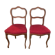 Pair of red velvet chairs Louis XV