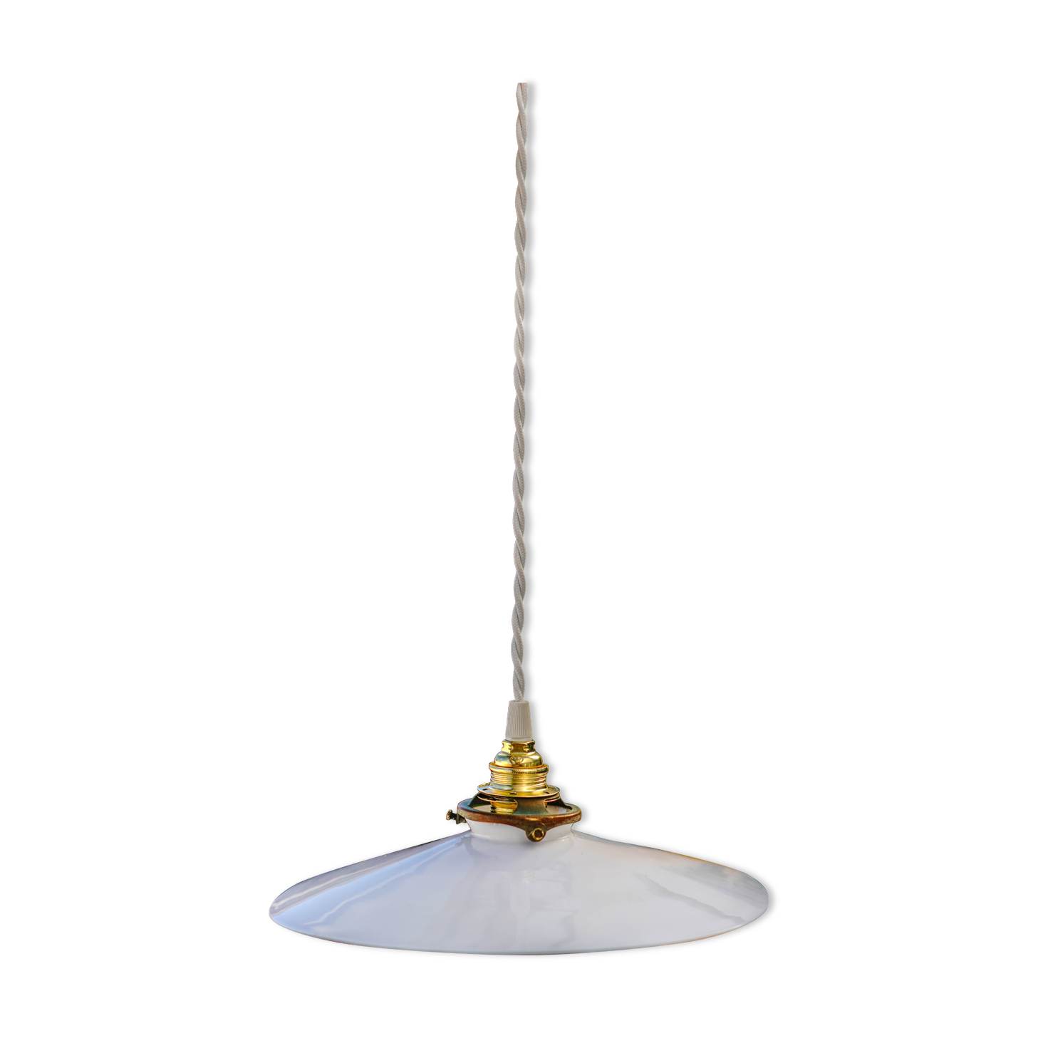 Fine opaline white art deco pendant lamp