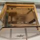 Vintage ceiling lamp in brass and smoked glass