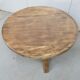 Large brutalist round coffee table, in exotic oak 1960s