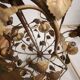 Chandelier hand-forged Hollywood Regency rose leaf decorations