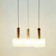 Mid-Century Modern Murano Ice Glass Triple Pendant Light from Doria, 1960s