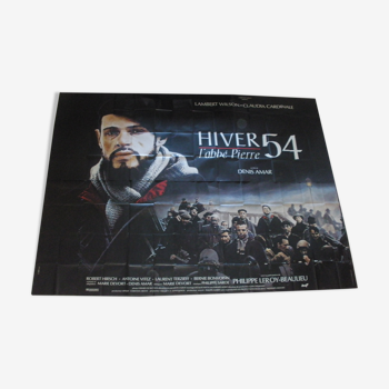Affiche cinéma 4x3m - Hiver 54 Abbe Pierre Lambert Wilson Claudia Cardinale