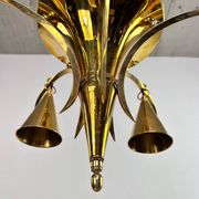 Brass chandelier from the Vienna Secession by Dagobert Peche