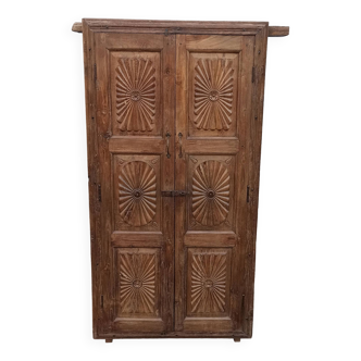 Old built-in wooden wardrobe