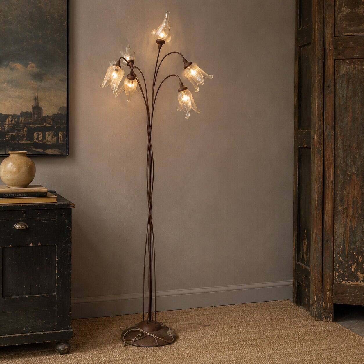 Murano Glass Six-Light Floor Lamp, 1970-1980s