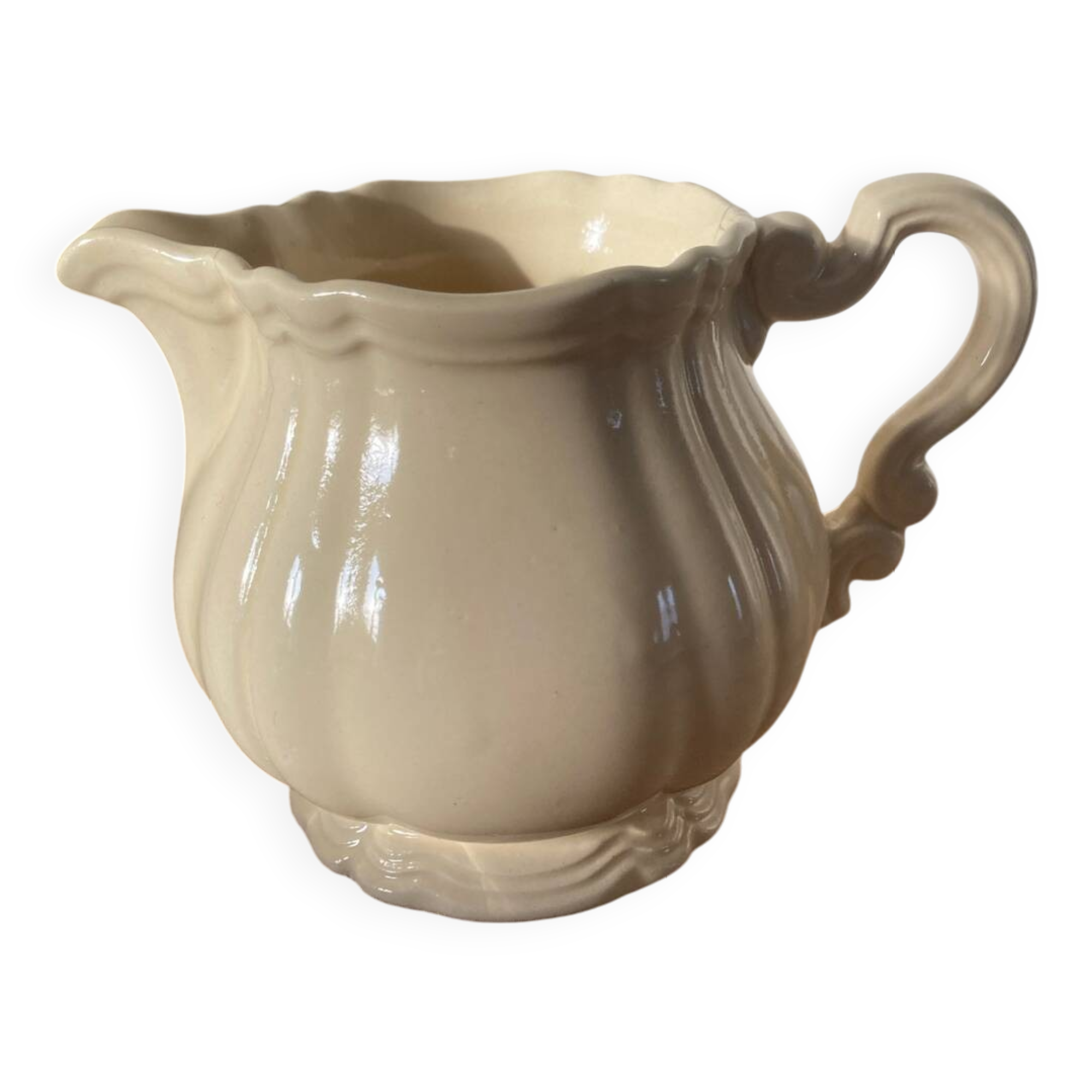 Sarreguemines earthenware milk jug Ivory