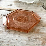 Art Deco pink glass tray