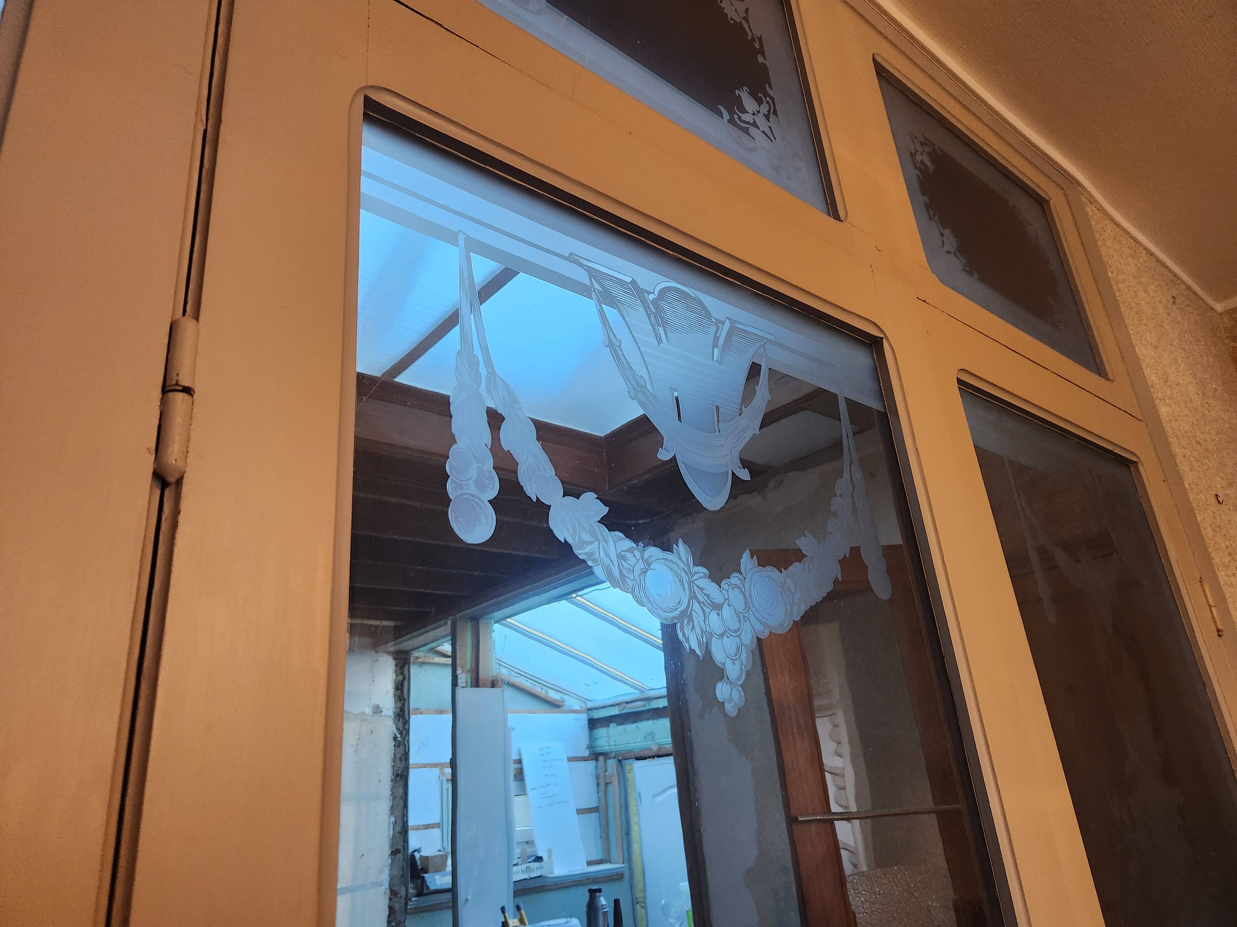 3 glass partition doors with screen printing