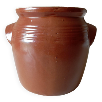 Enamelled stoneware pot