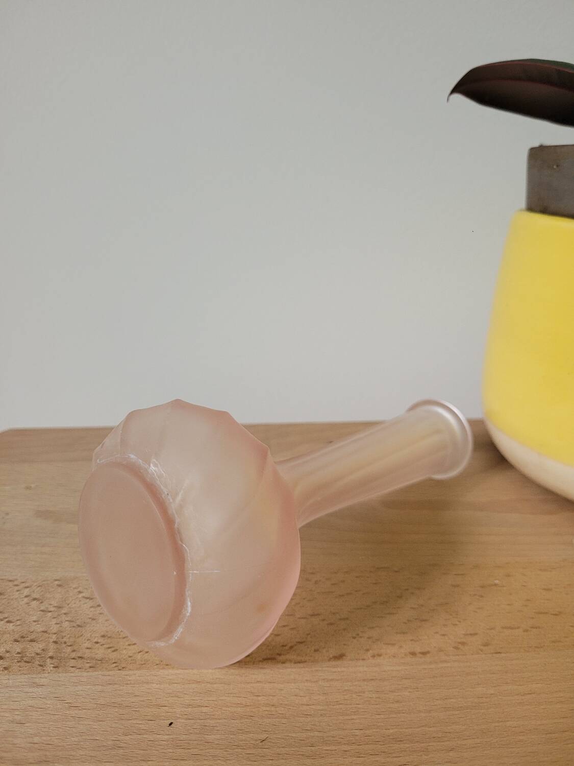 Small pink glass vase