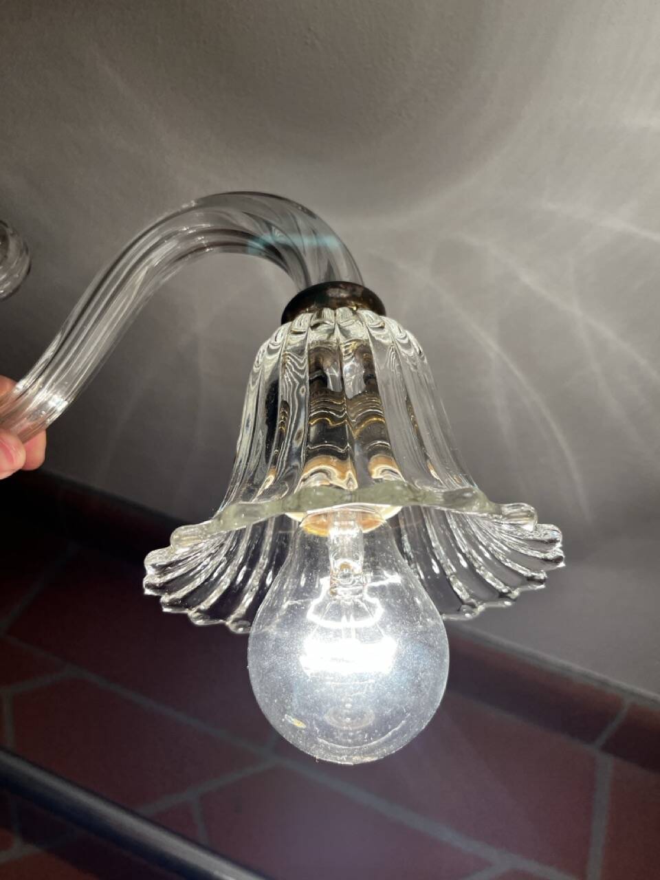 Wall lamp art-deco, italia, anni '30, mouth blown Murano glass style Barovier & Toso Wall lamp art-deco,