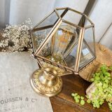 Lamp in brass, bronze and glass