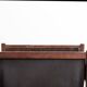 Danish magazine rack in rosewood and leather, 1960.