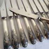 12 Silver-Plated Dessert Knives with Stainless Steel Blades Nogent