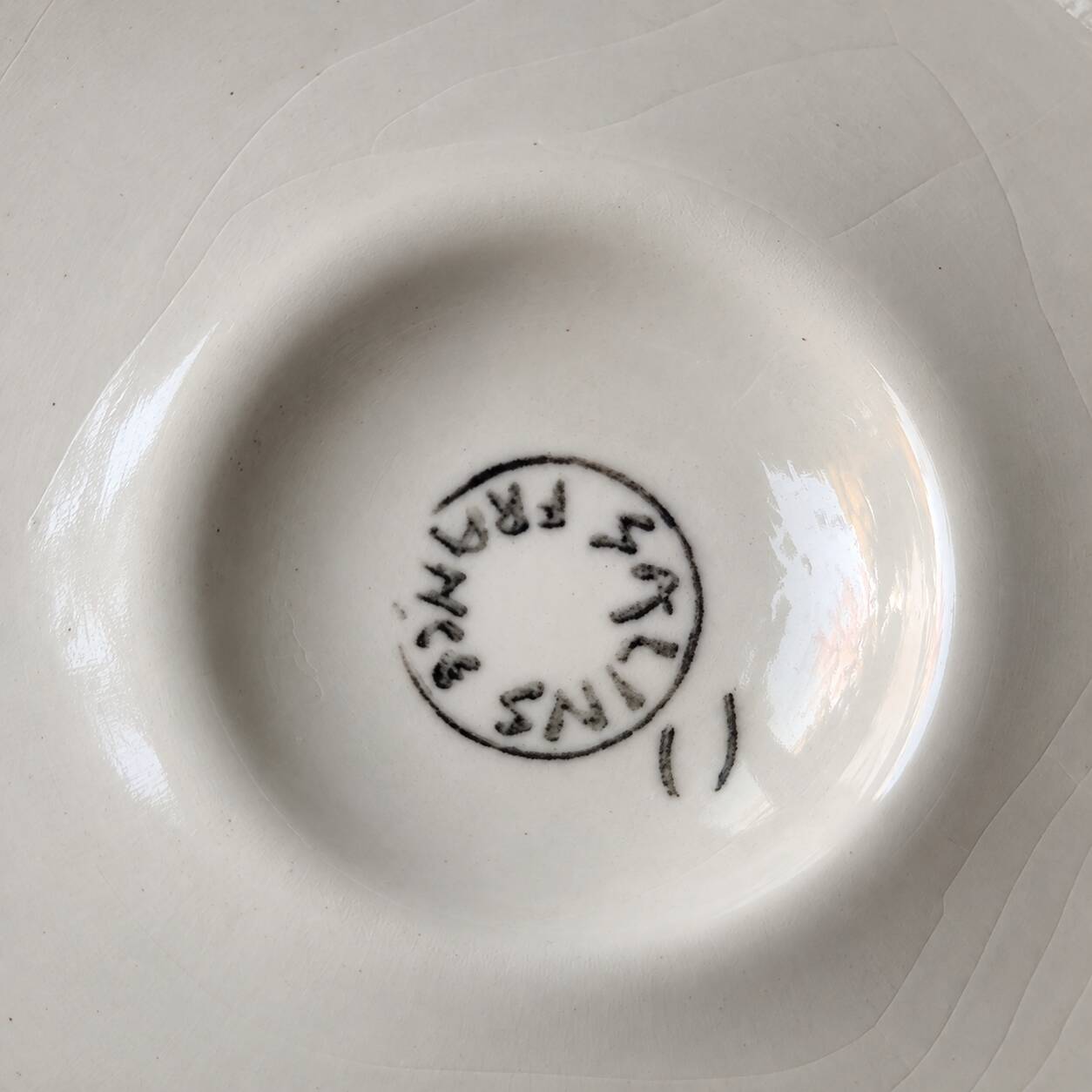 Set of 9 vintage oyster plates Salins France