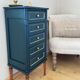 Cypress green chest of drawers & brass