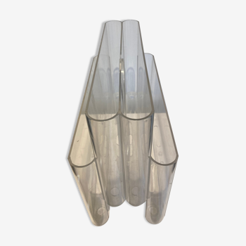 Transparent magazine holder Kartell by Giotto Stoppino, 70s