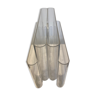 Transparent magazine holder Kartell by Giotto Stoppino, 70s