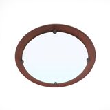 Curved plywood round mirror, 1960s