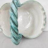 Pocket tray in the shape of a basket in italian ceramic