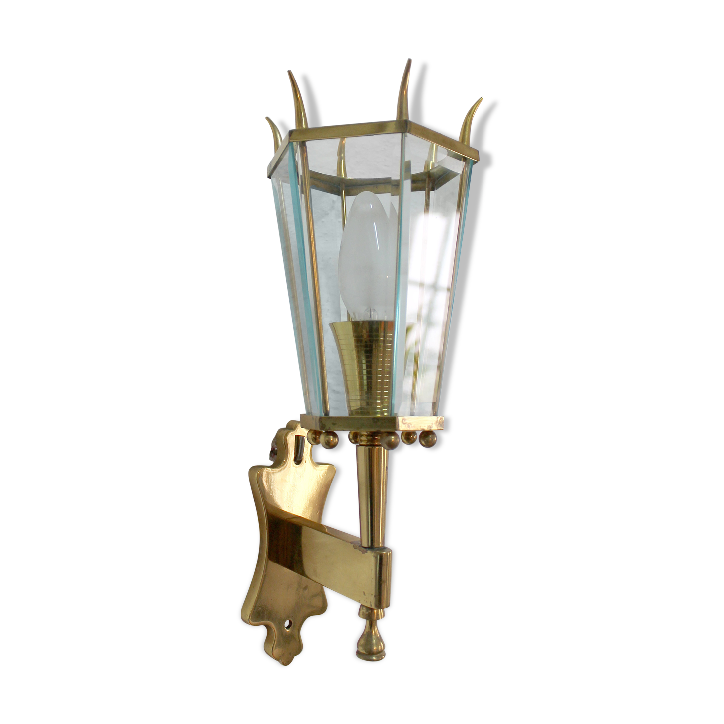 Vintage brass wall sconce