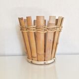 Rattan and vintage bamboo pot cover