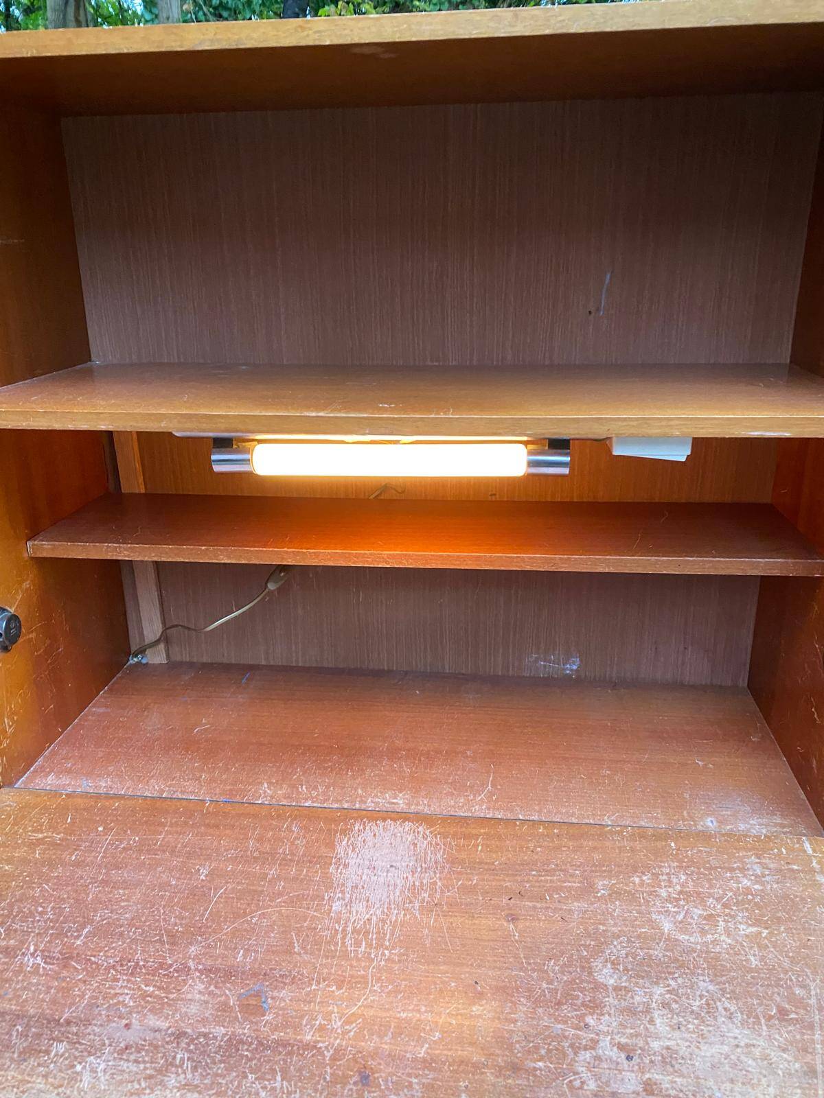 Vintage Scandinavian oak secretary desk, 1950s