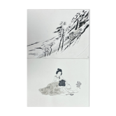 Deux dessins originaux encre et aquarelle signés Asie