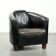 Black vintage cowhide aviator design armchair with characterful appearance
