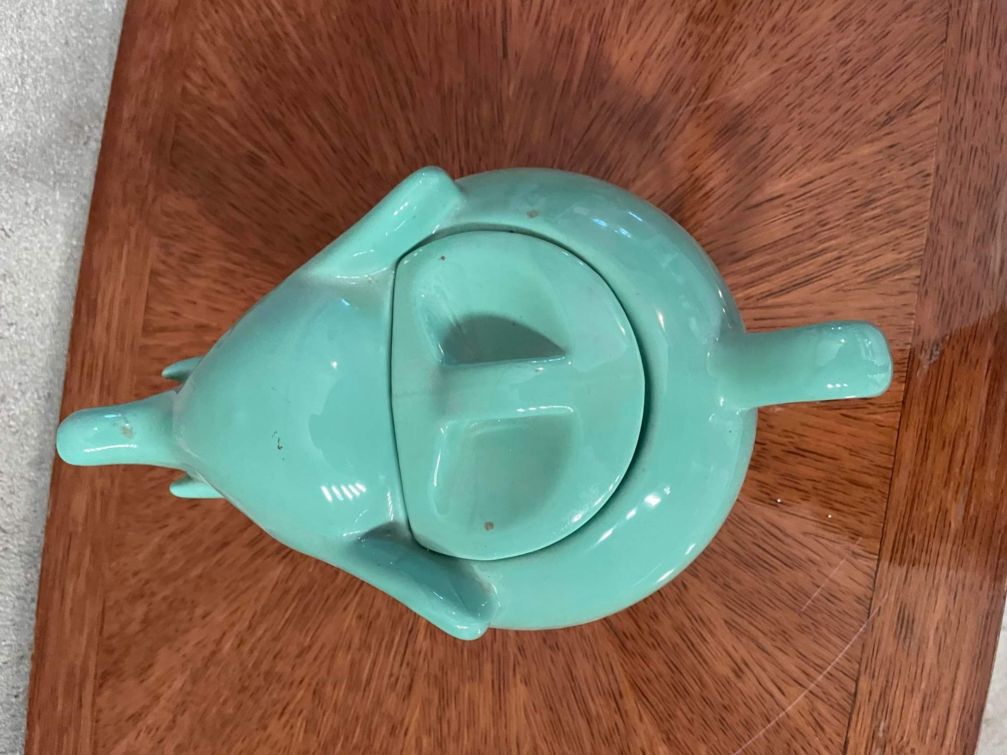 Green vintage elephant teapot