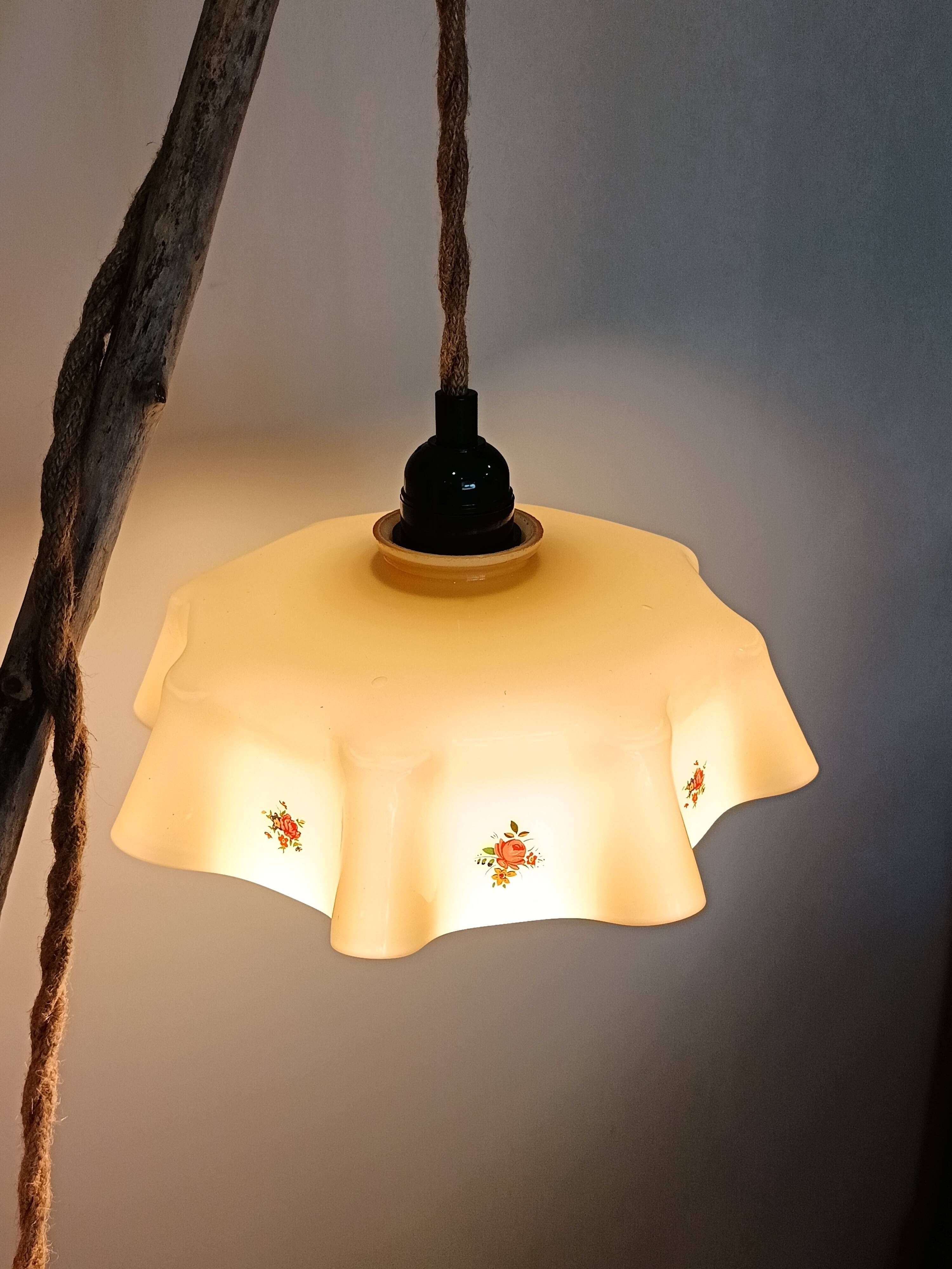 Vintage glass portable lamp