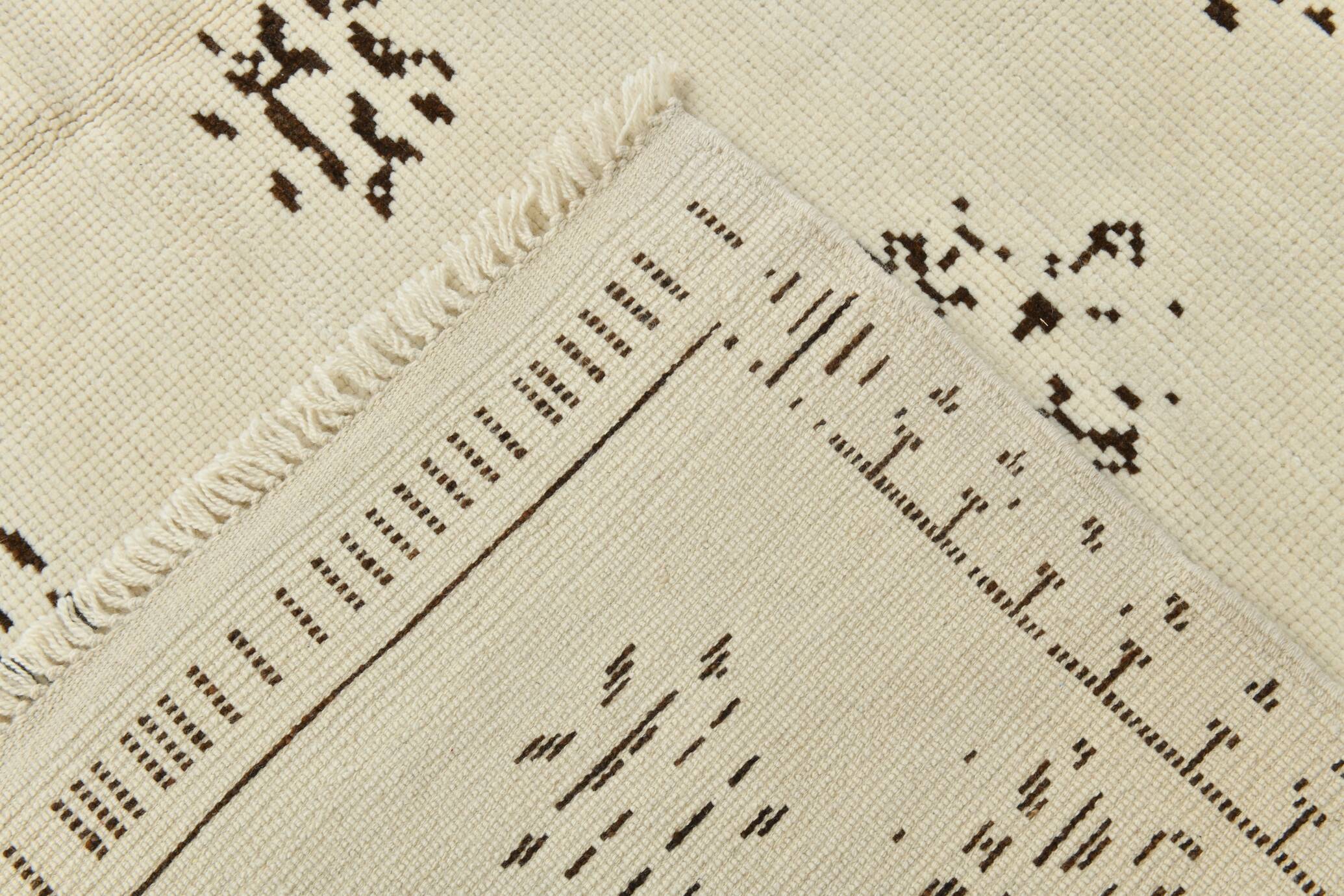 8x10 Beige & Dark Brown Modern Oushak Rug, 232x303Cm