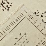 8x10 Beige & Dark Brown Modern Oushak Rug, 232x303Cm