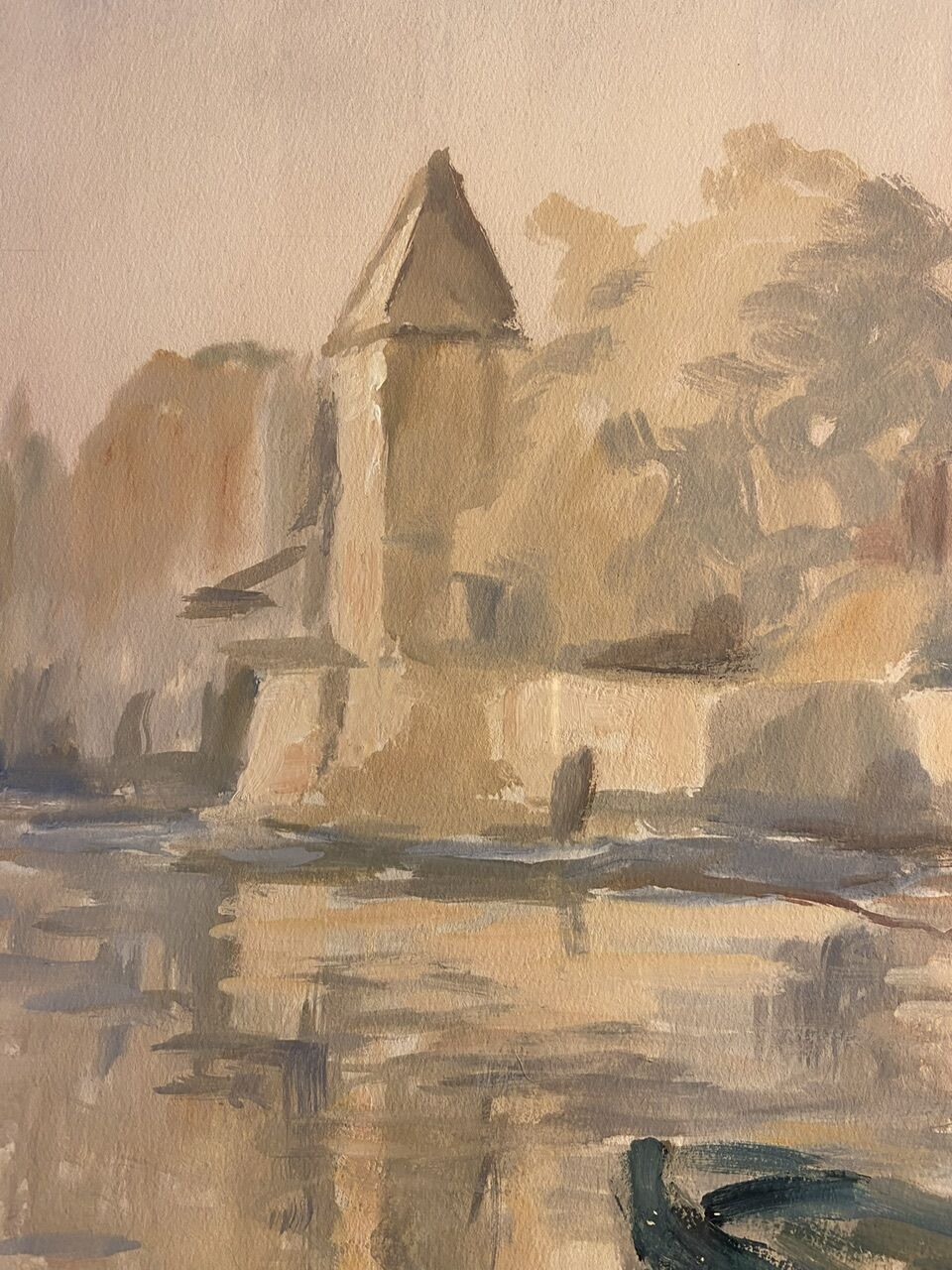 Old painting, edge of the Saône, XX century