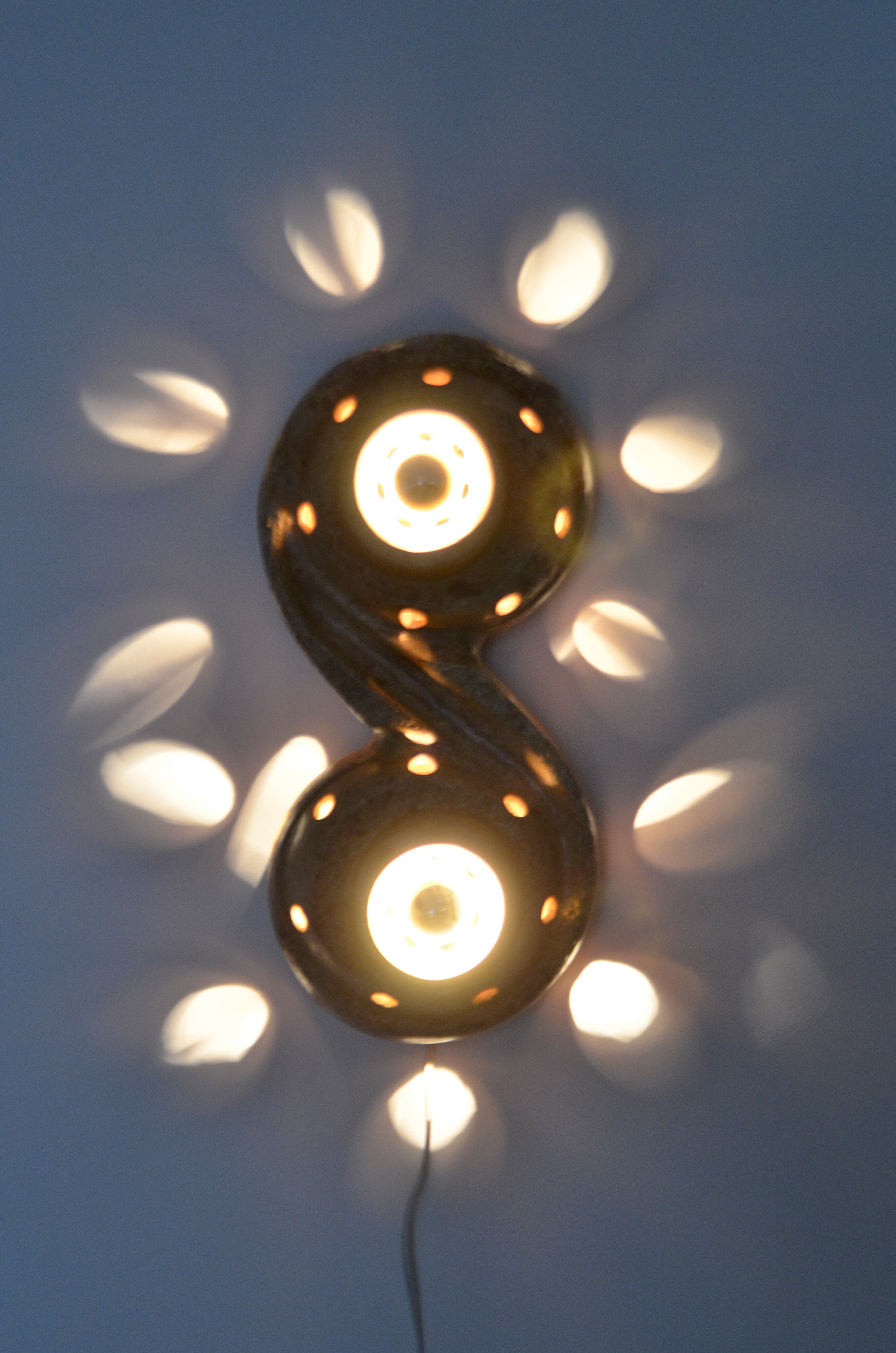 Space age ceramic wall lamp , 1970