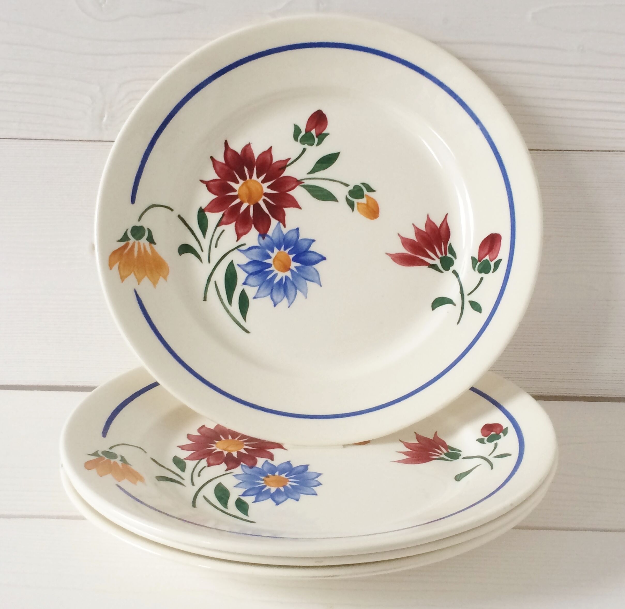 Lot 4 plates old dessert Lunéville Art Nouveau