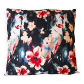 Coussin en lin, motif floral